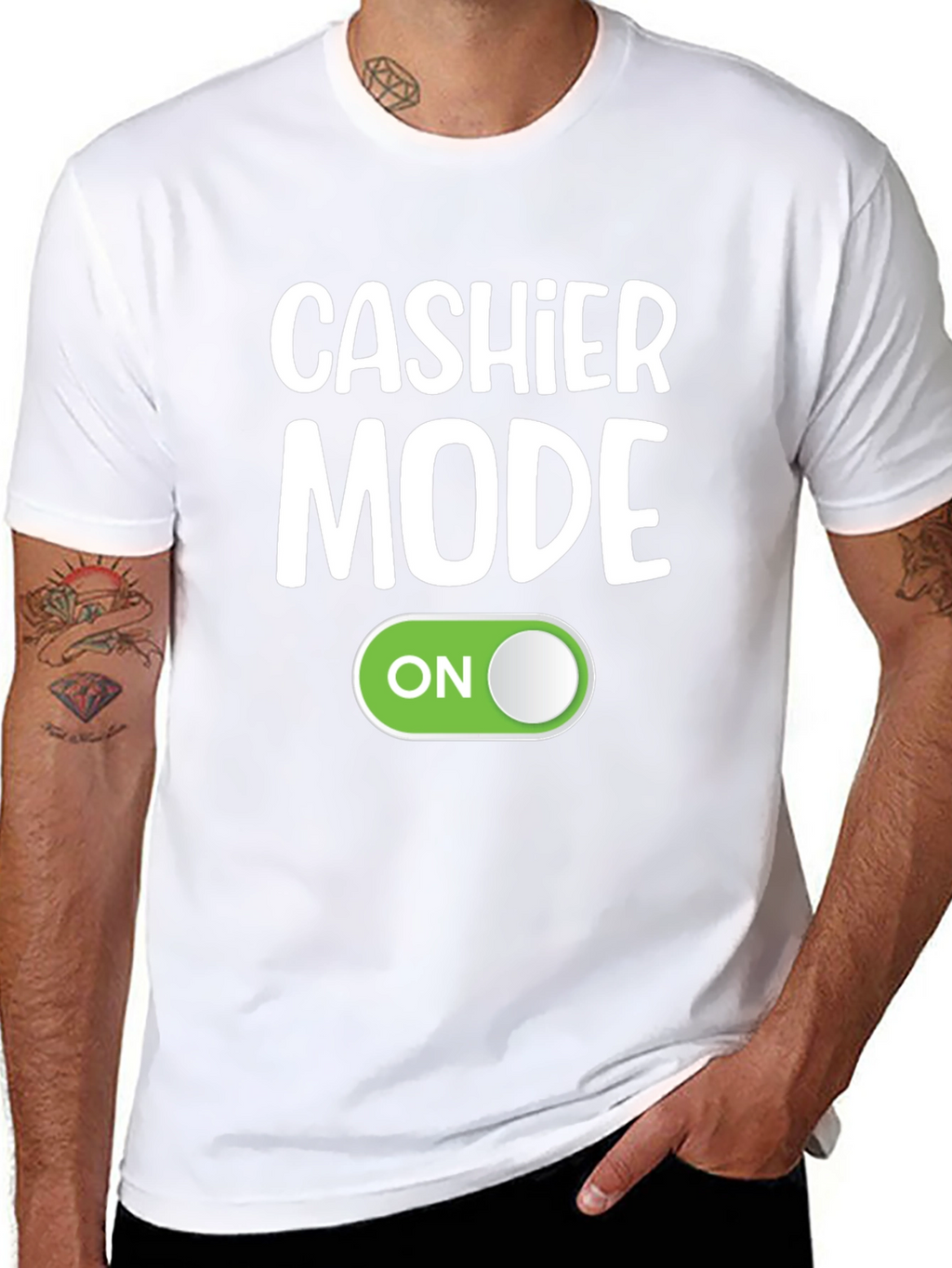 Cashier Mode On Black T-Shirt Funny Employee Gift