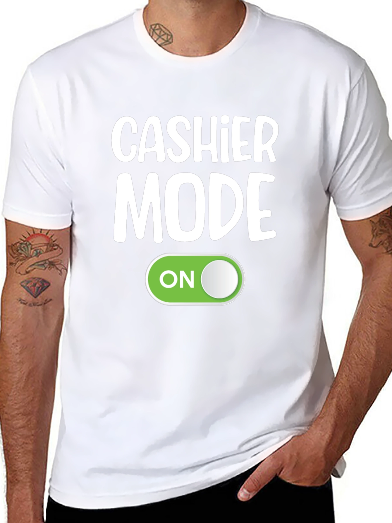 Cashier Mode On Black T-Shirt Funny Employee Gift