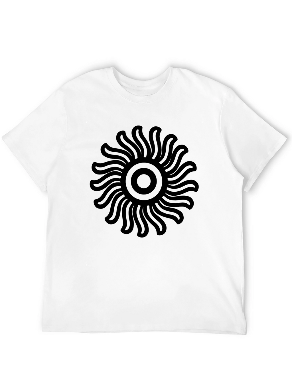 Black Graphic Tee - Sunburst Design