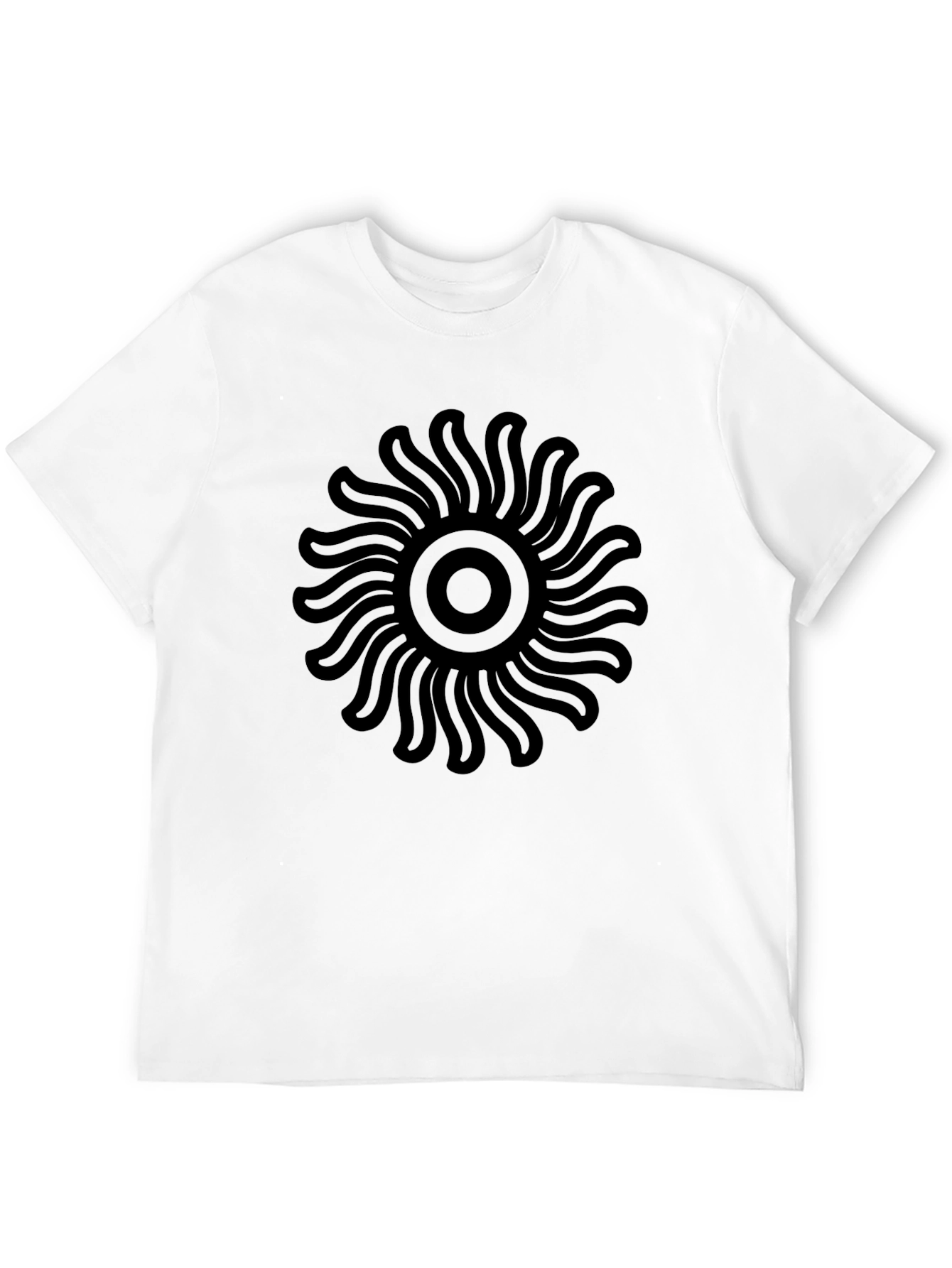 Black Graphic Tee - Sunburst Design