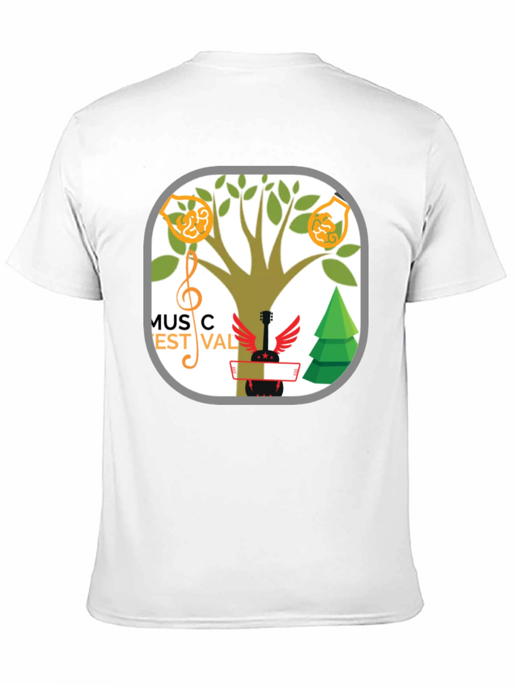 Music Festival T-Shirt Tree & Guitar Graphic Tee