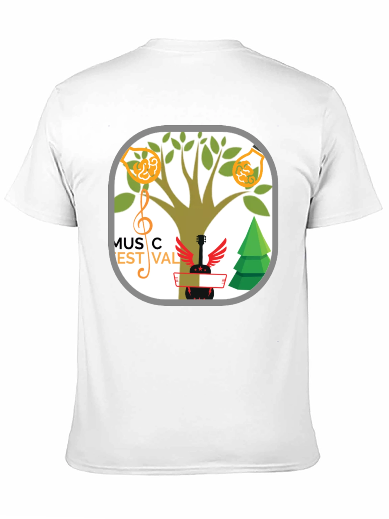Music Festival T-Shirt Tree & Guitar Graphic Tee