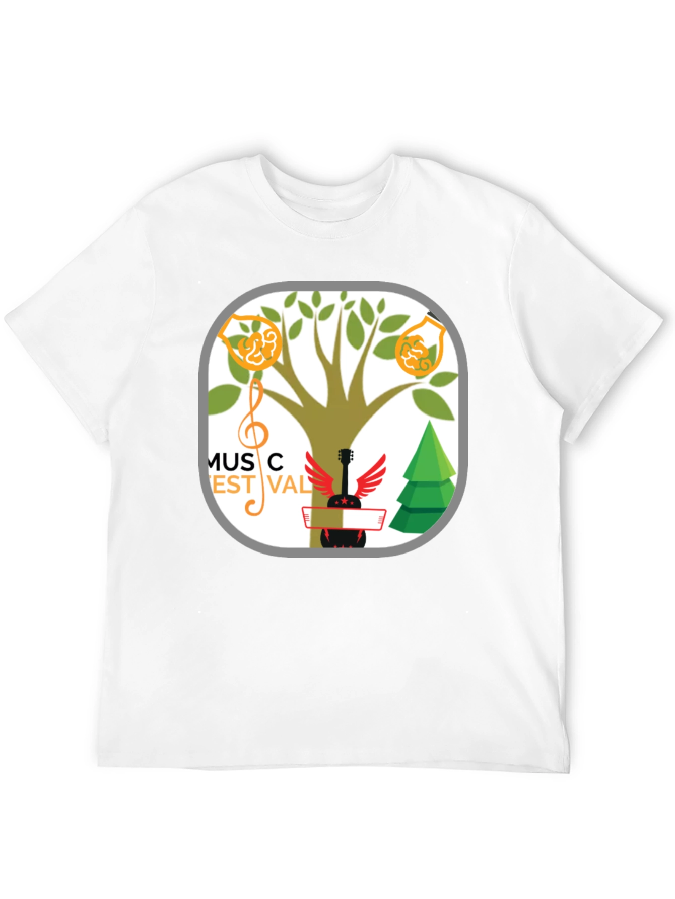 Music Festival T-Shirt Tree & Guitar Graphic Tee