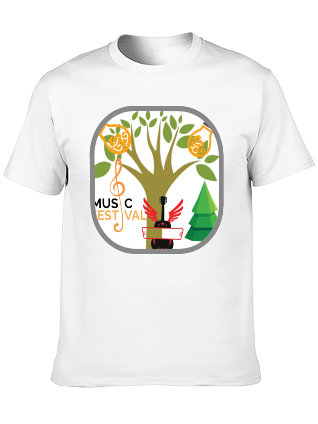 Music Festival T-Shirt Tree & Guitar Graphic Tee