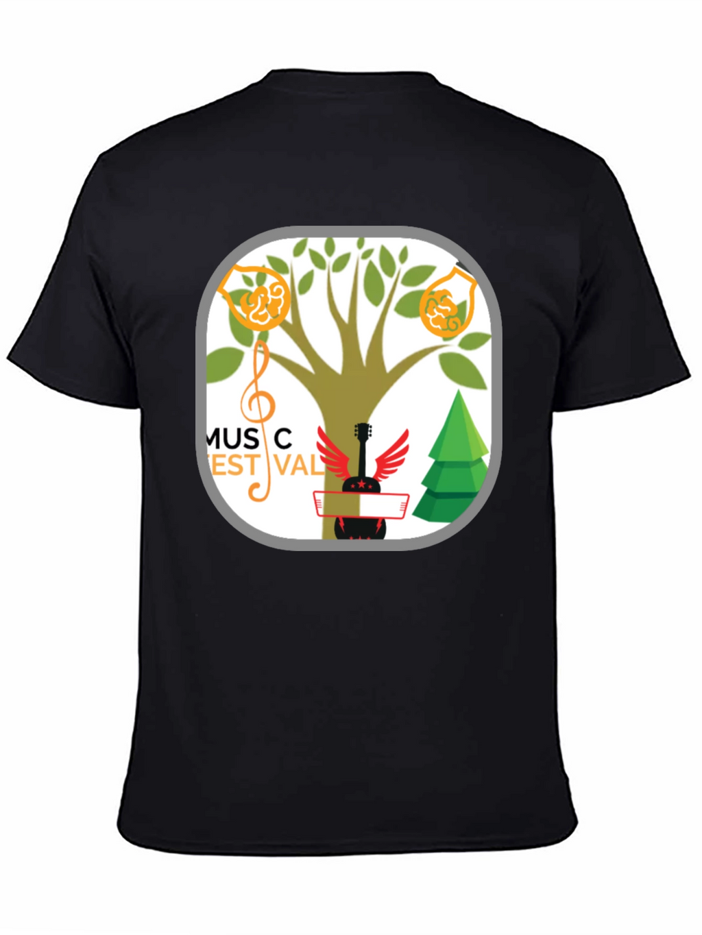 Music Festival T-Shirt Tree & Guitar Graphic Tee