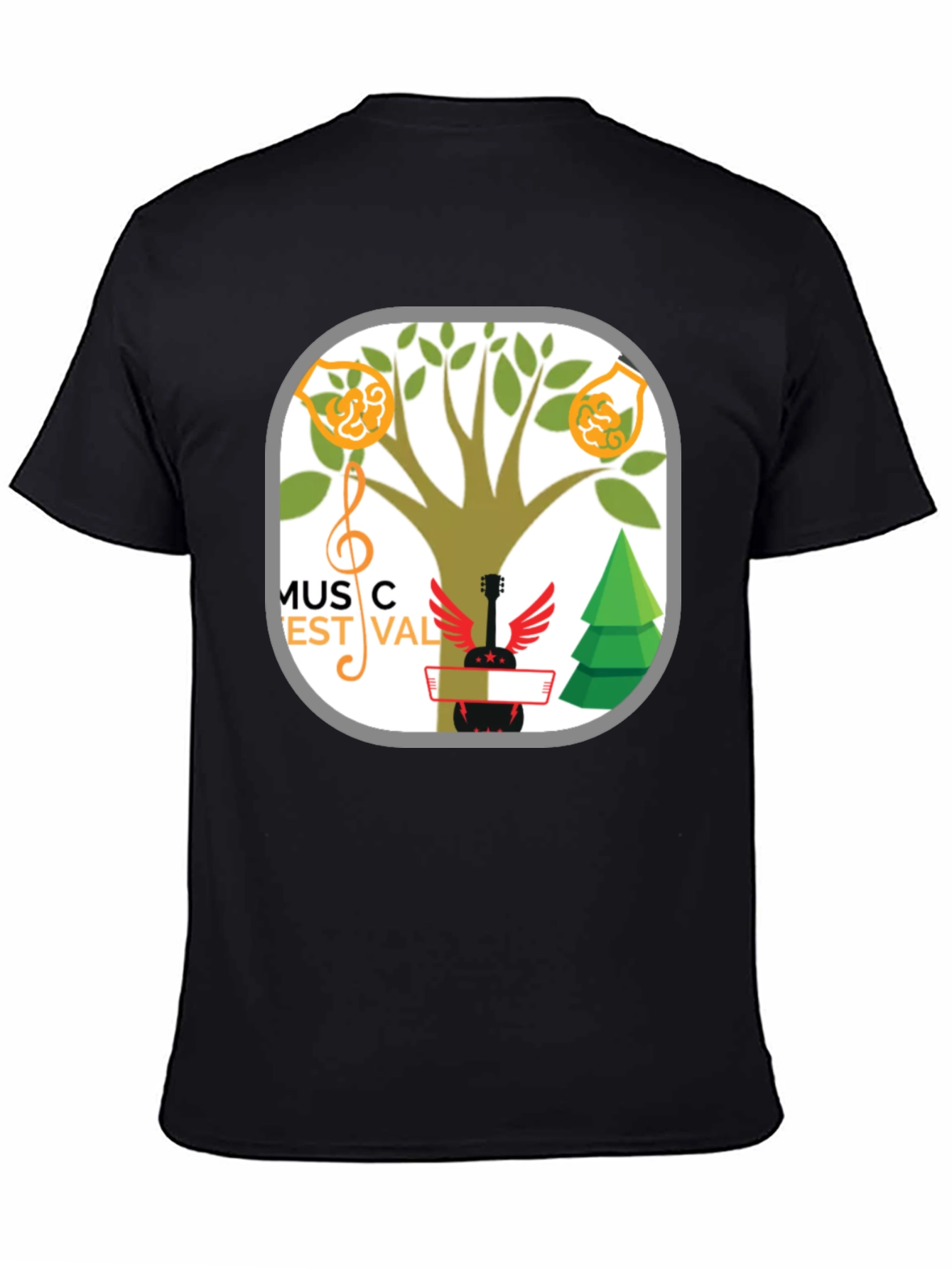 Music Festival T-Shirt Tree & Guitar Graphic Tee