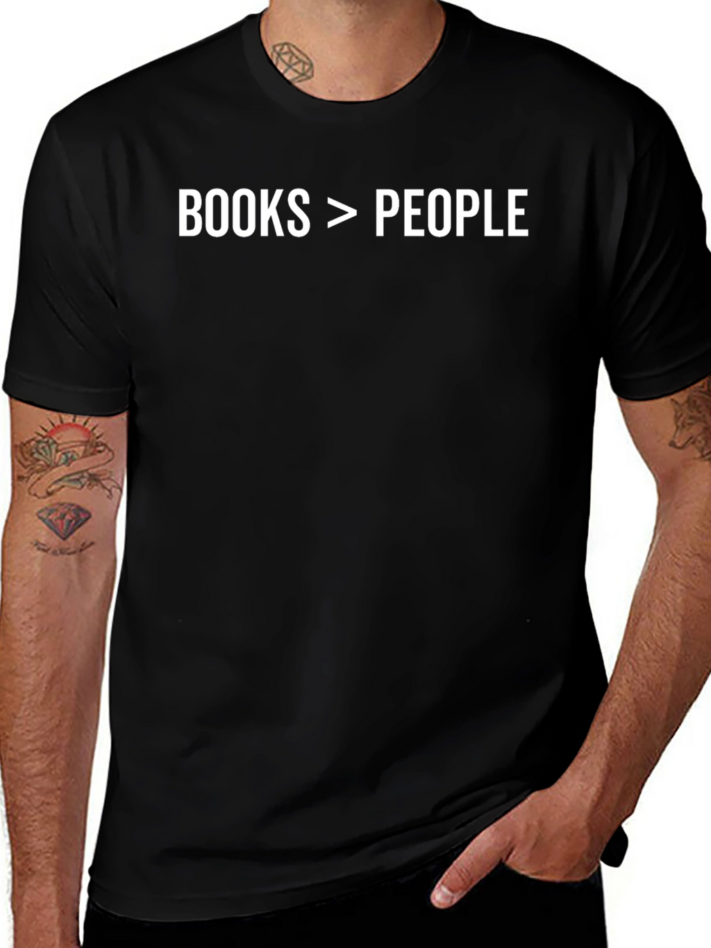 Books > People T-Shirt - Black Graphic Tee