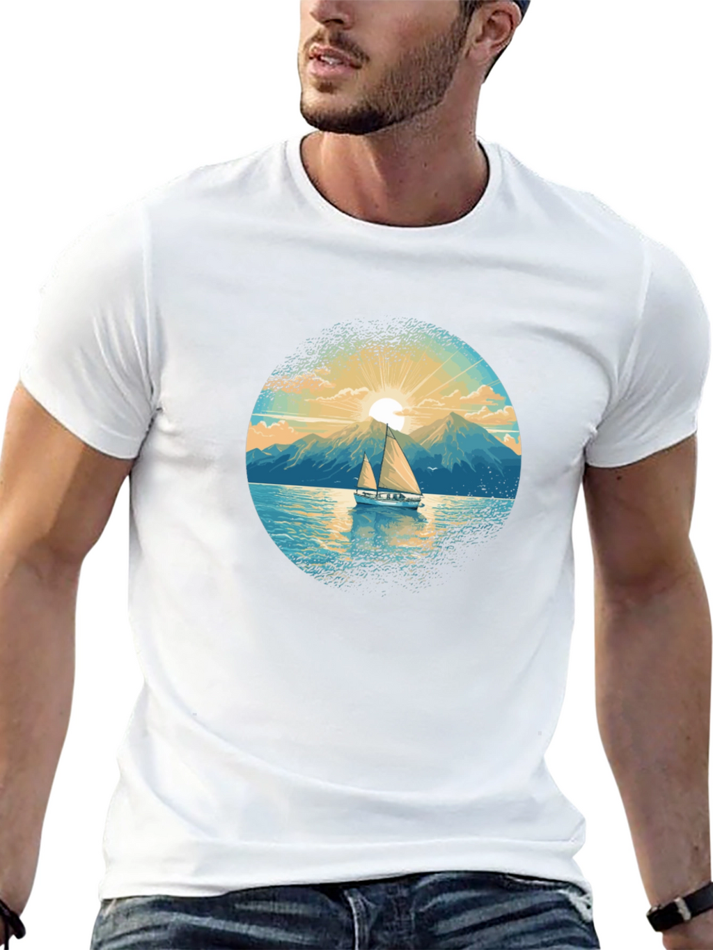 Sailboat Graphic Tee - Mountain Lake Design
