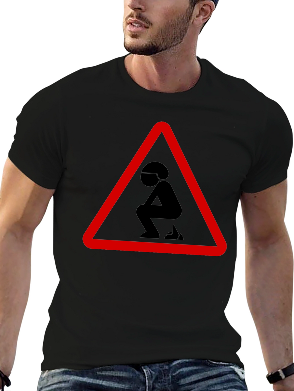 Funny Poop Warning Graphic T-Shirt