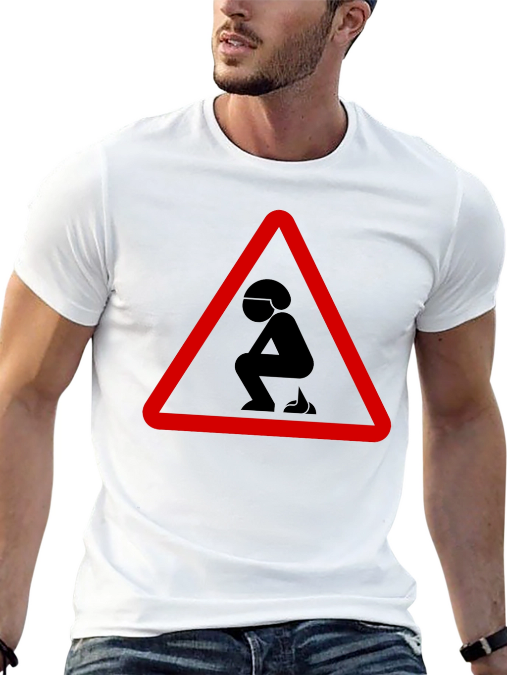 Funny Poop Warning Graphic T-Shirt