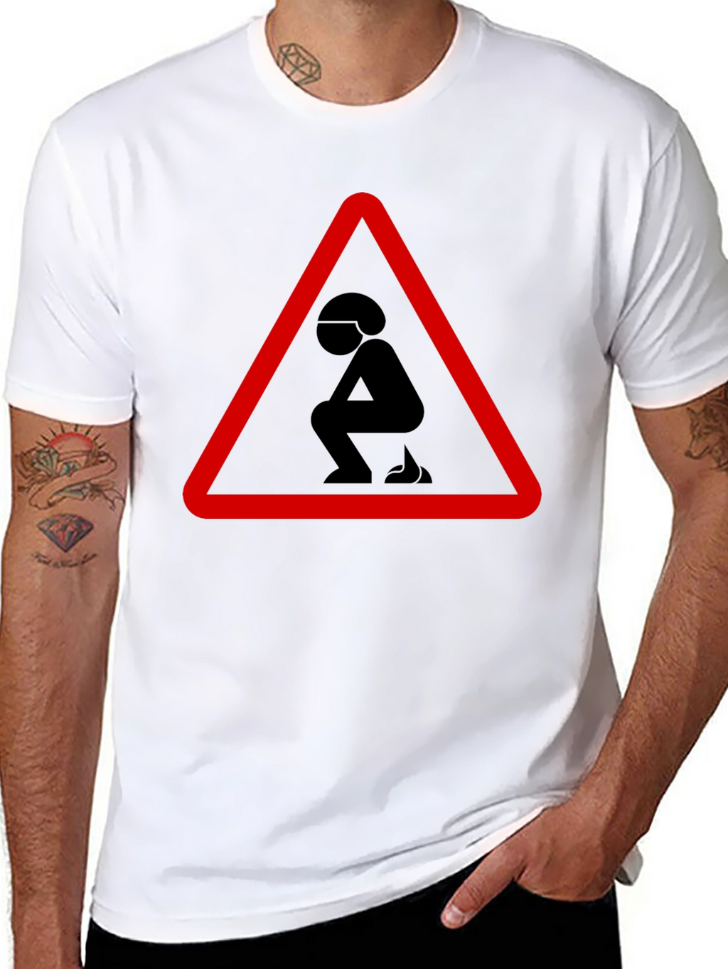 Funny Poop Warning Graphic T-Shirt