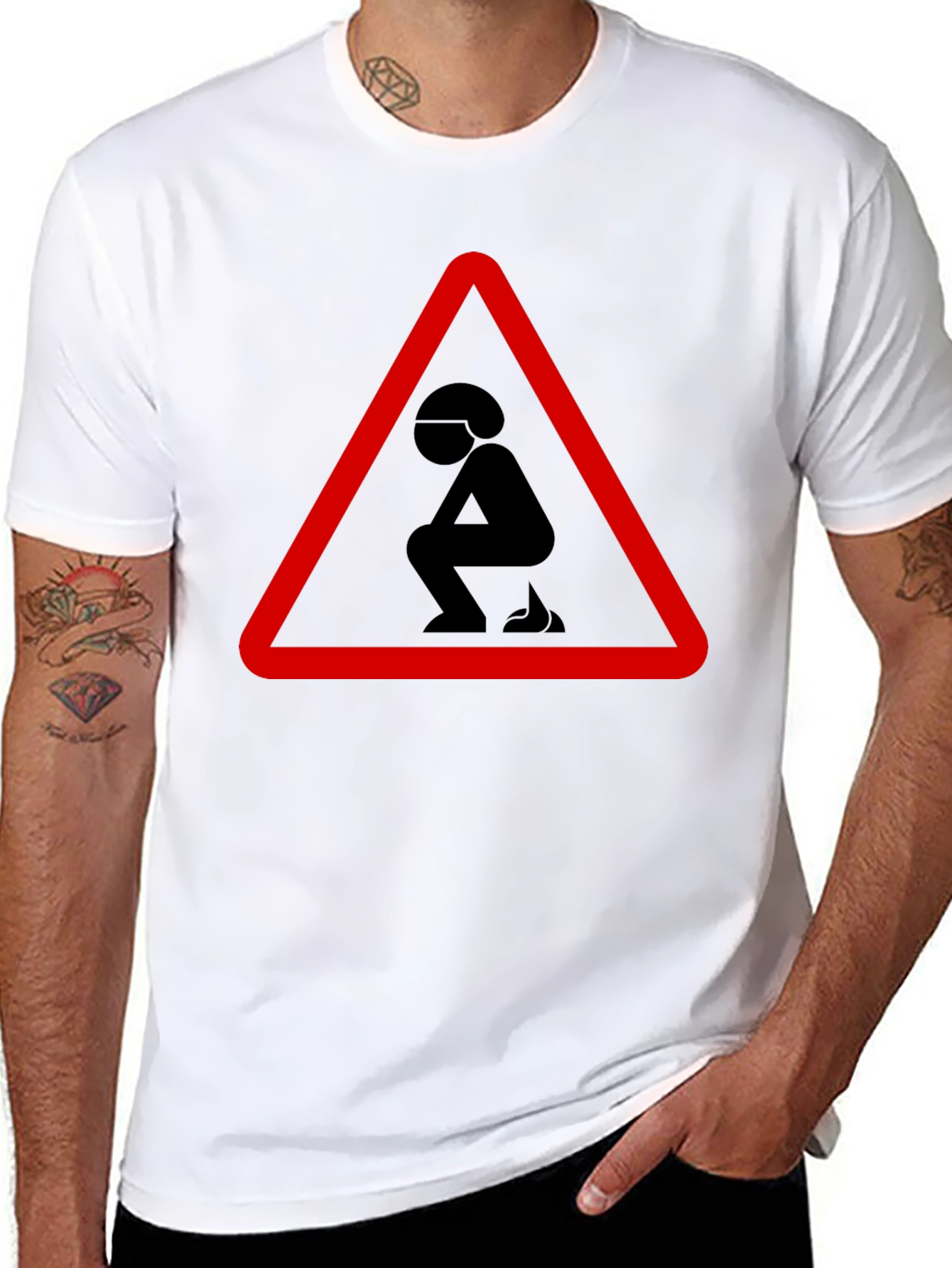 Funny Poop Warning Graphic T-Shirt