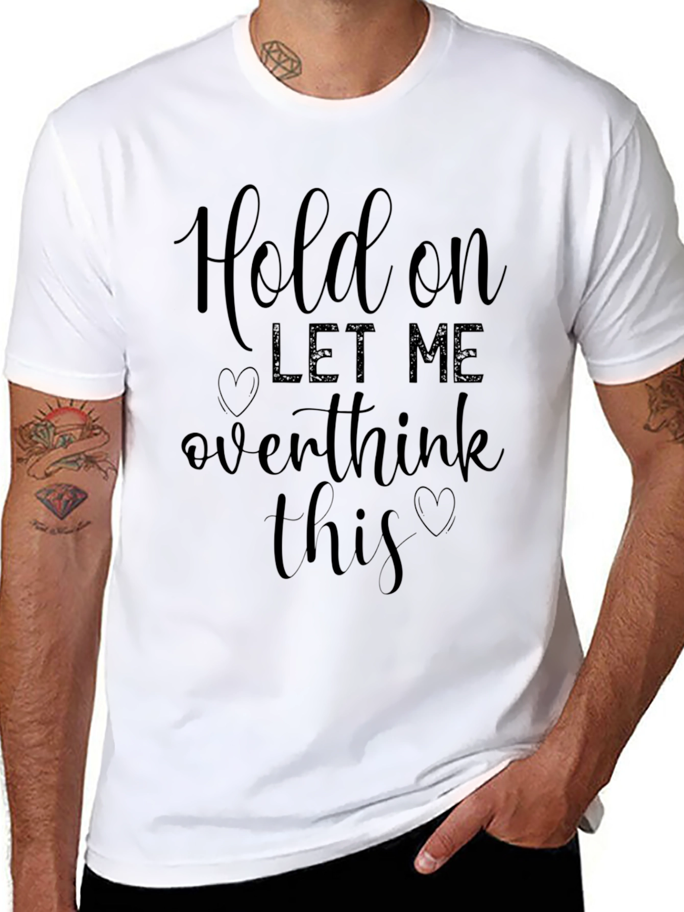 Hold On Overthink Black Graphic Tee