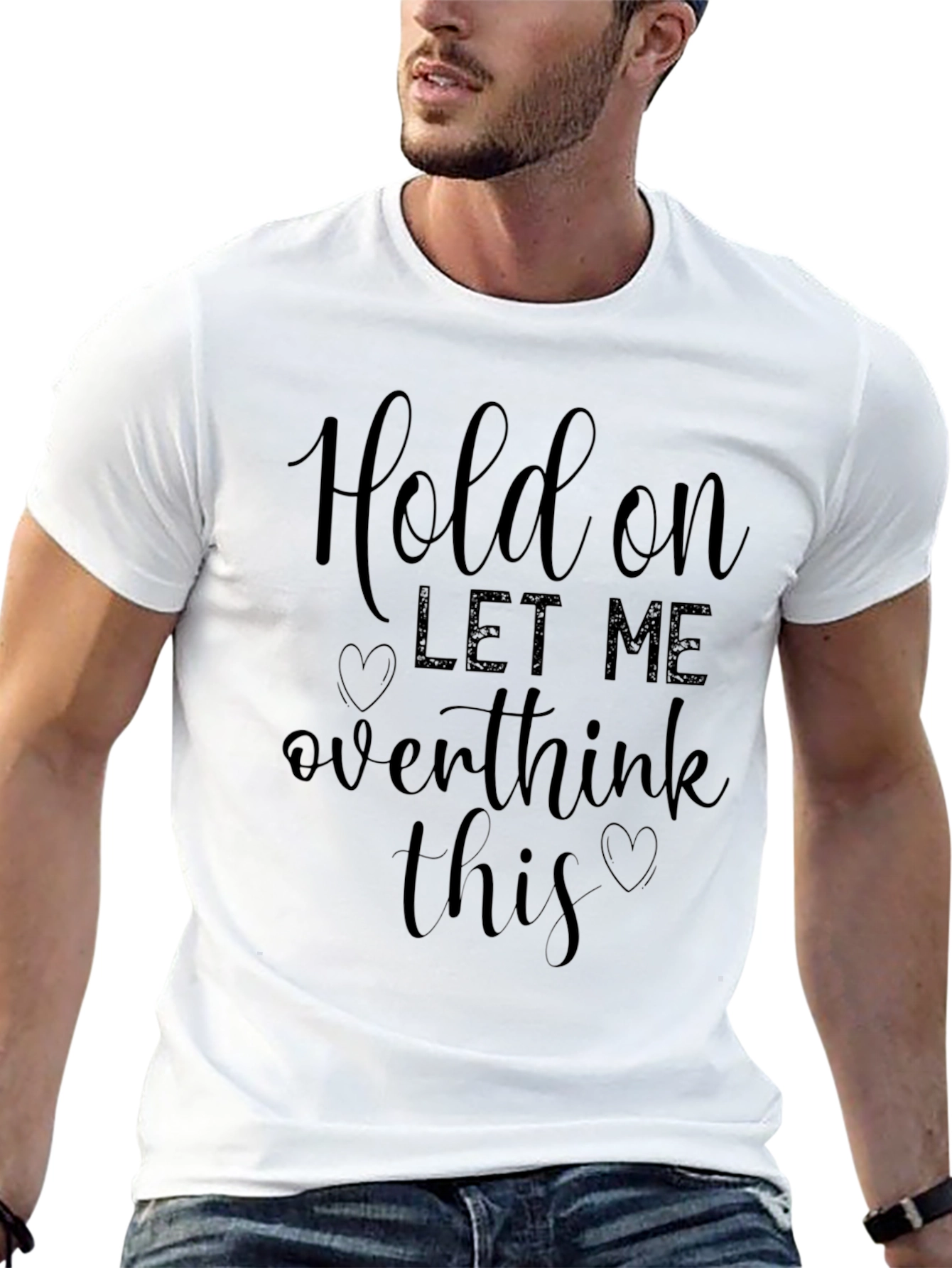 Hold On Overthink Black Graphic Tee