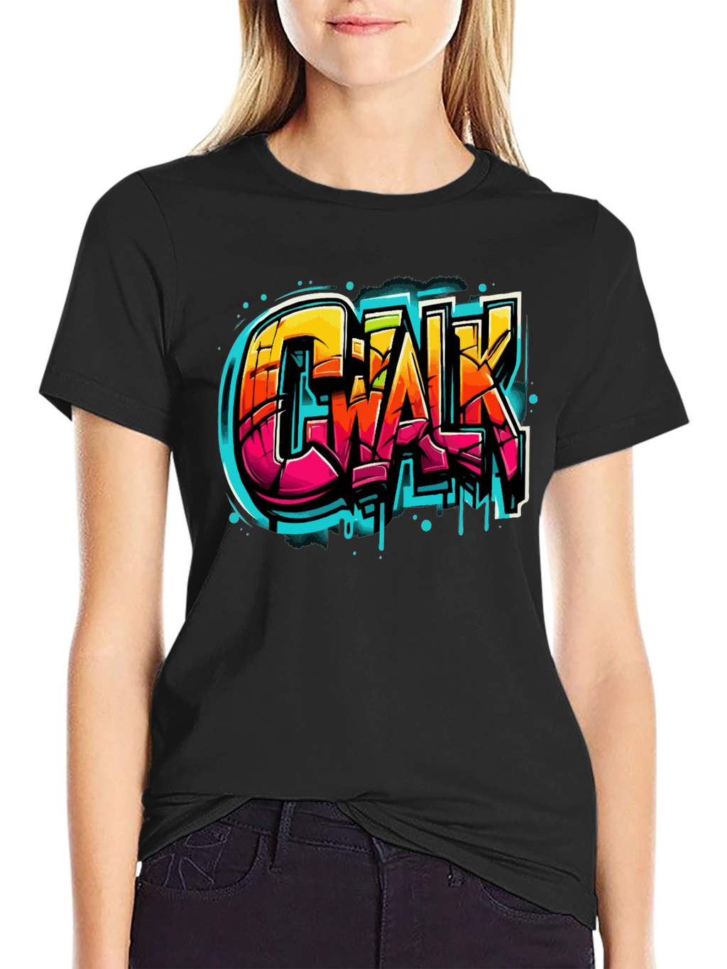 Urban Style Graphic Tee - Chalk Graffiti