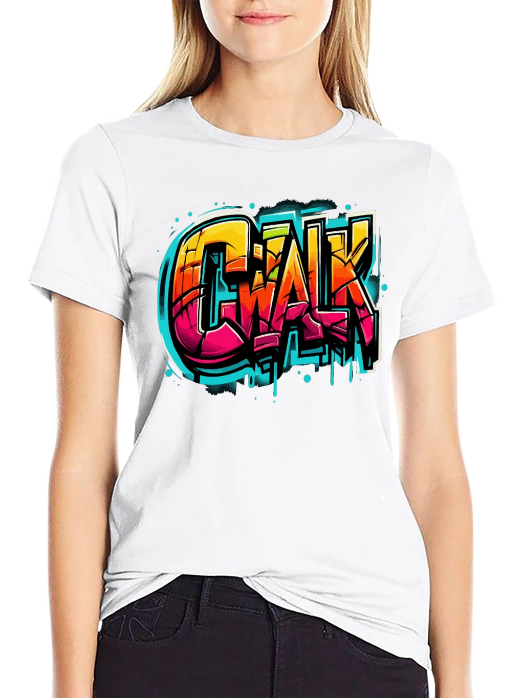 Urban Style Graphic Tee - Chalk Graffiti