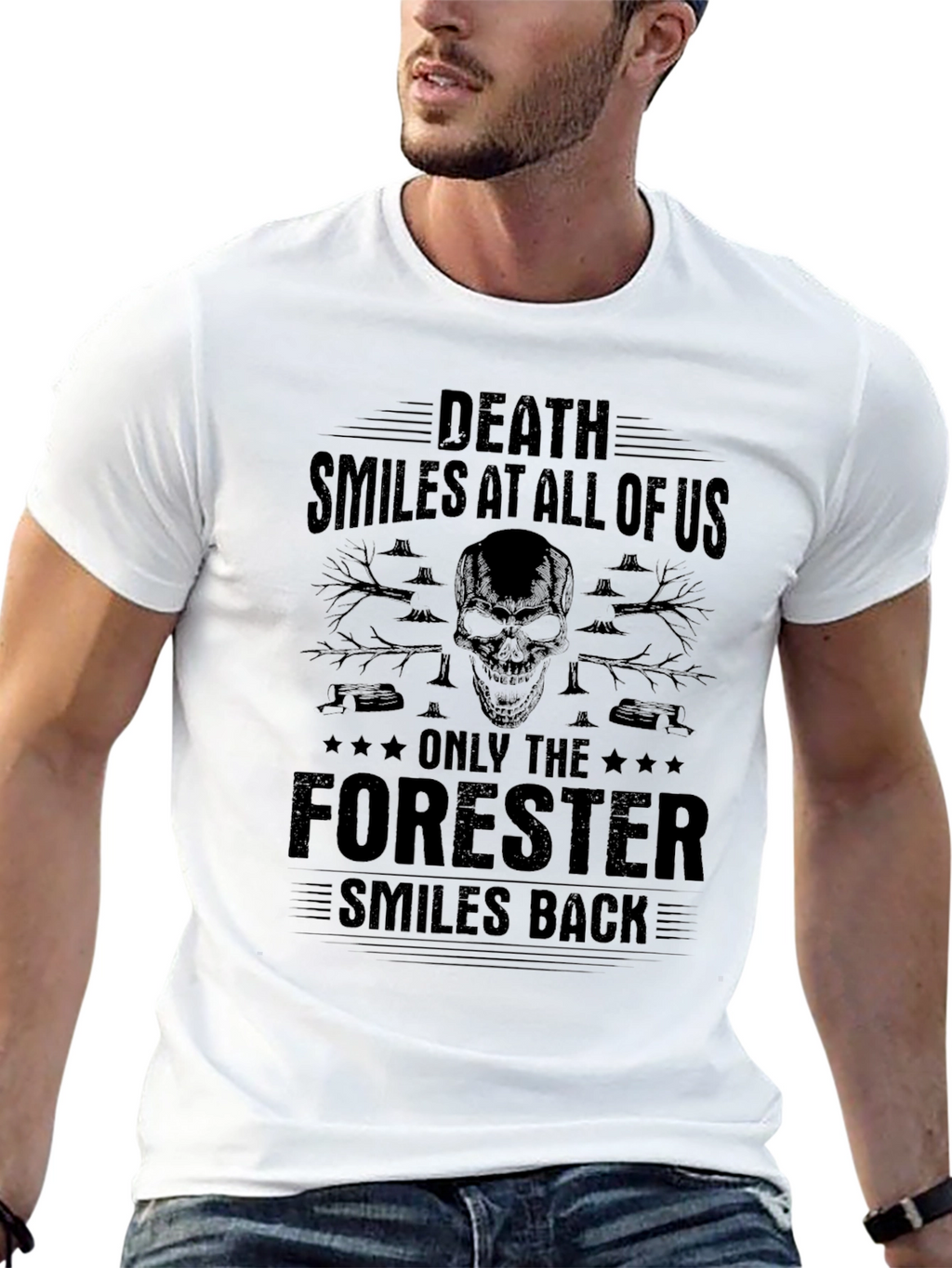Forester Skull Graphic T-Shirt: Death Smiles Back