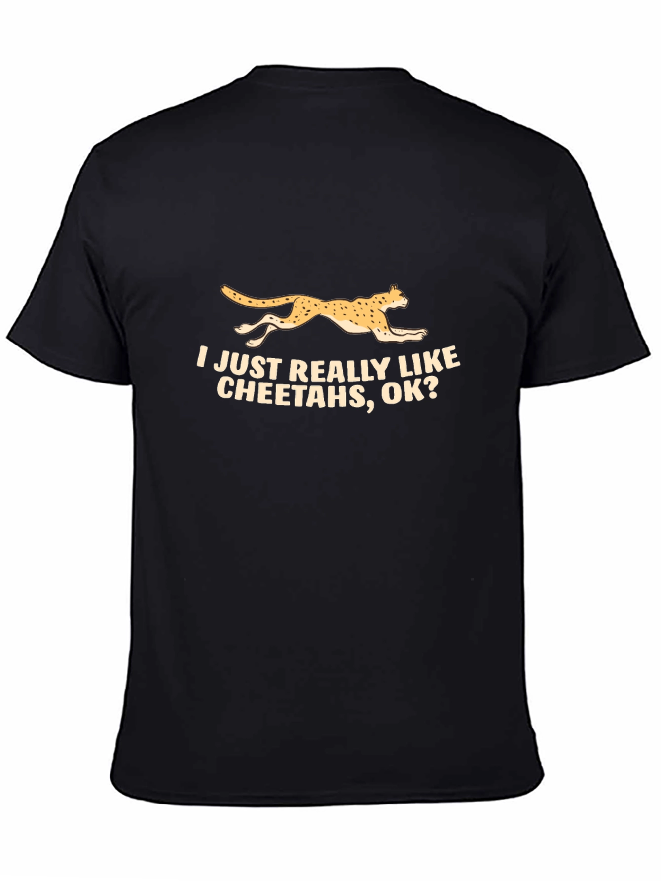 Cheetah Lover Black T-Shirt - Funny Animal Tee