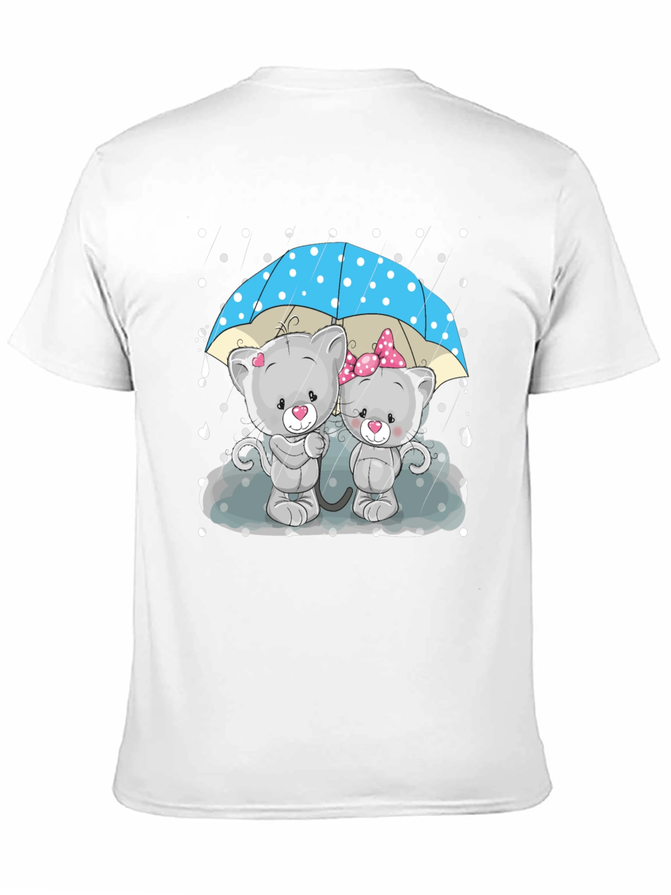 Cute Cartoon Cats in Rain T-Shirt