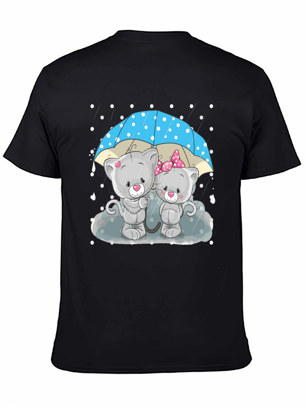 Cute Cartoon Cats in Rain T-Shirt