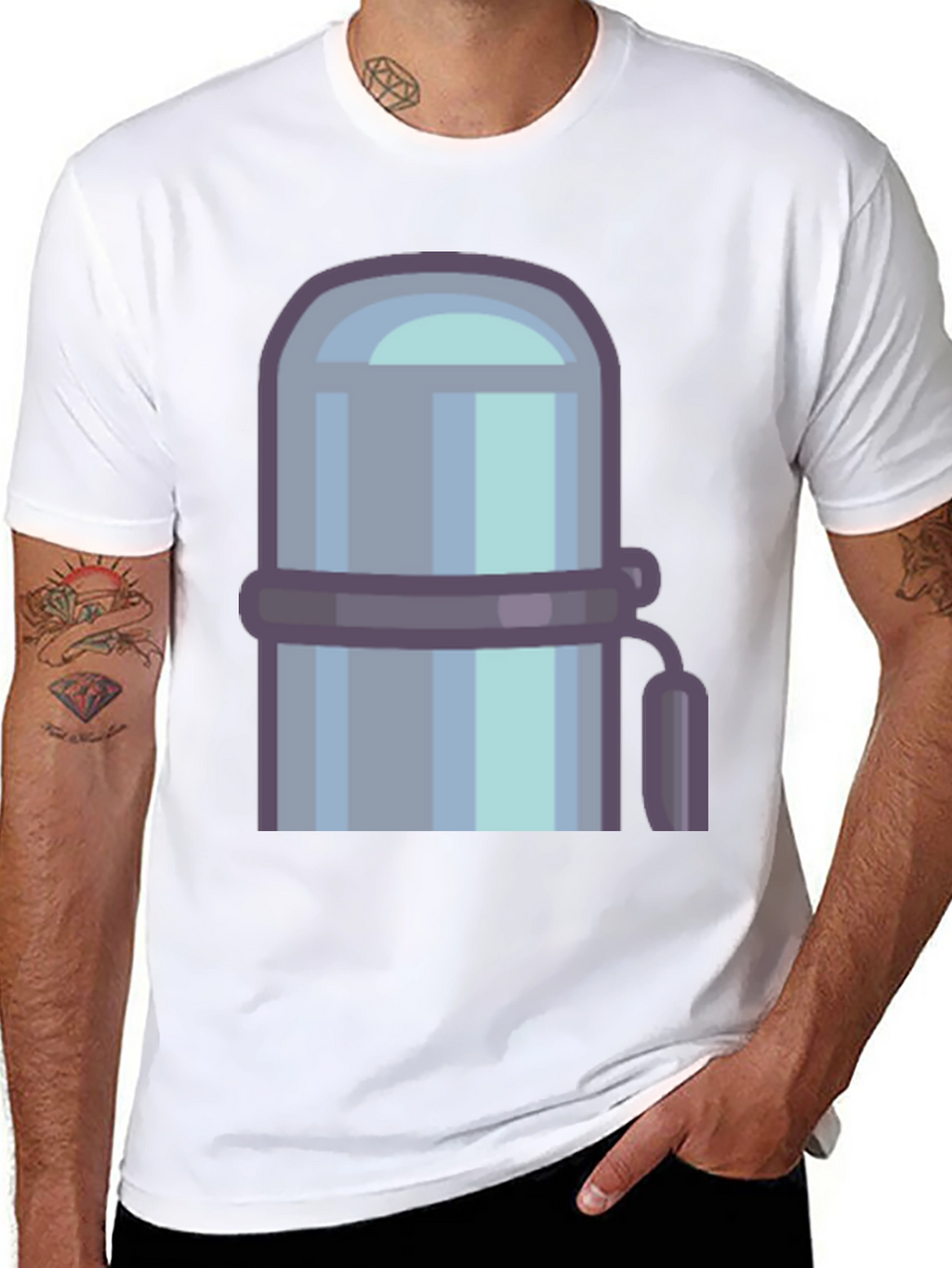 Retro Thermos Graphic Tee - Cool Casual Style