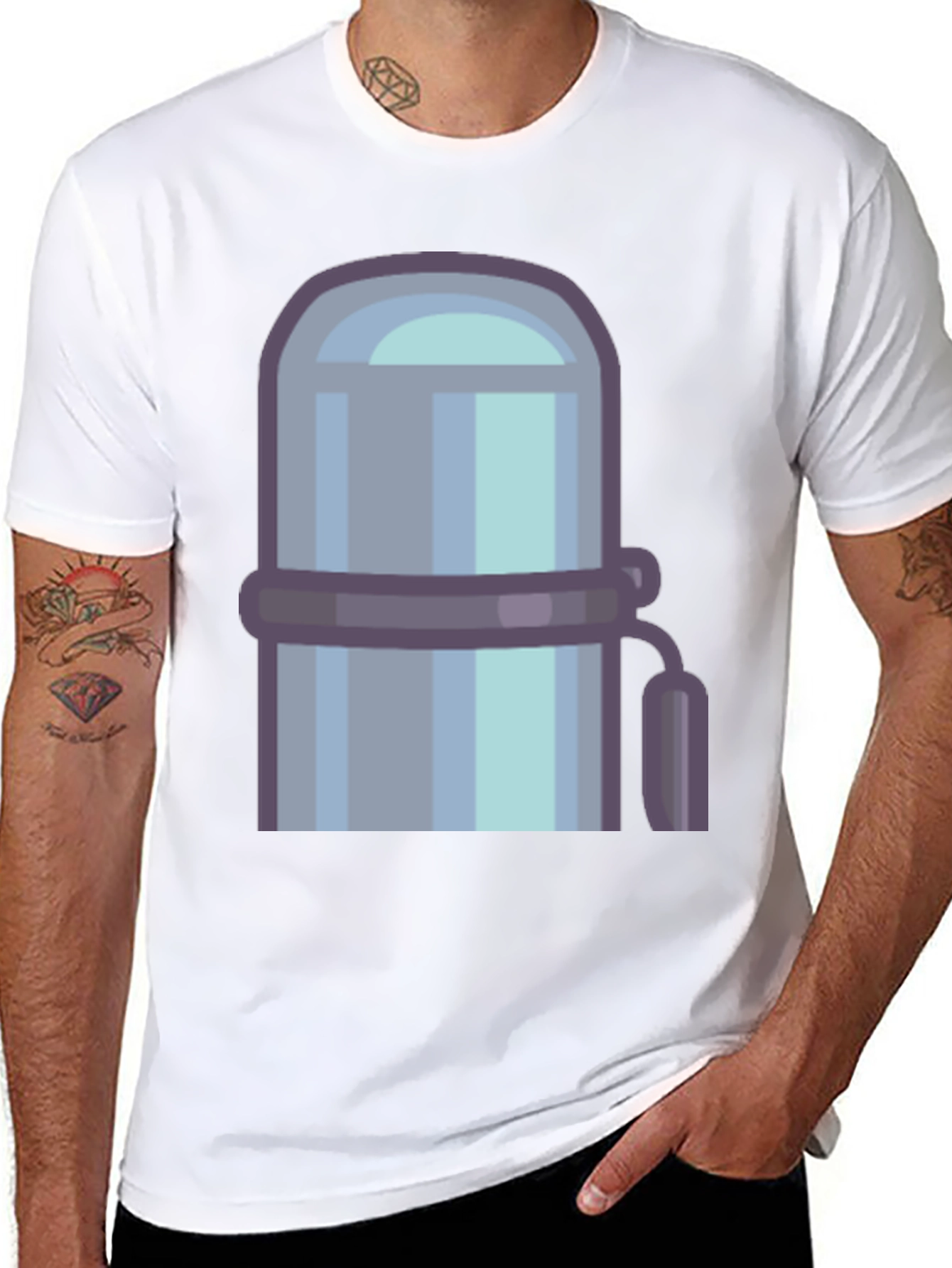 Retro Thermos Graphic Tee - Cool Casual Style