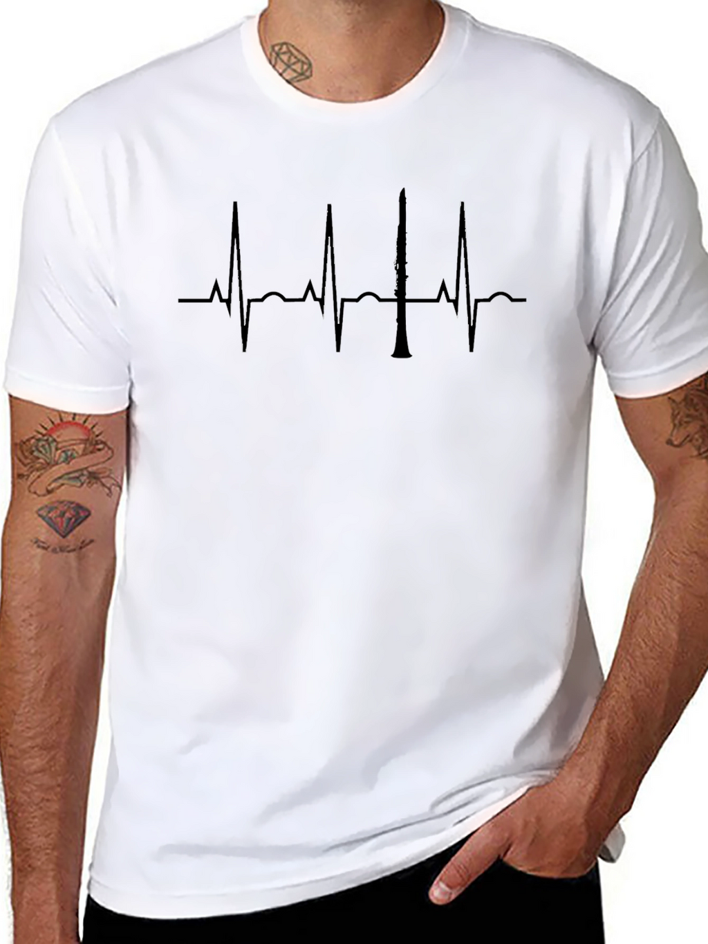Clarinet Heartbeat T-Shirt - Musician Gift