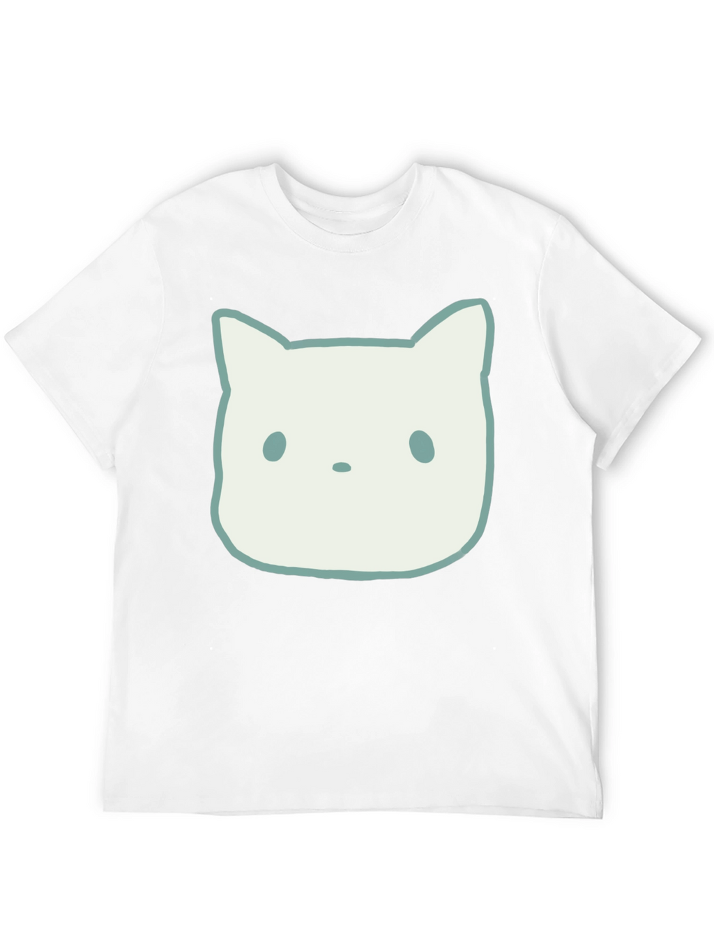 Cute Cat Face Graphic Tee - Black Unisex T-Shirt