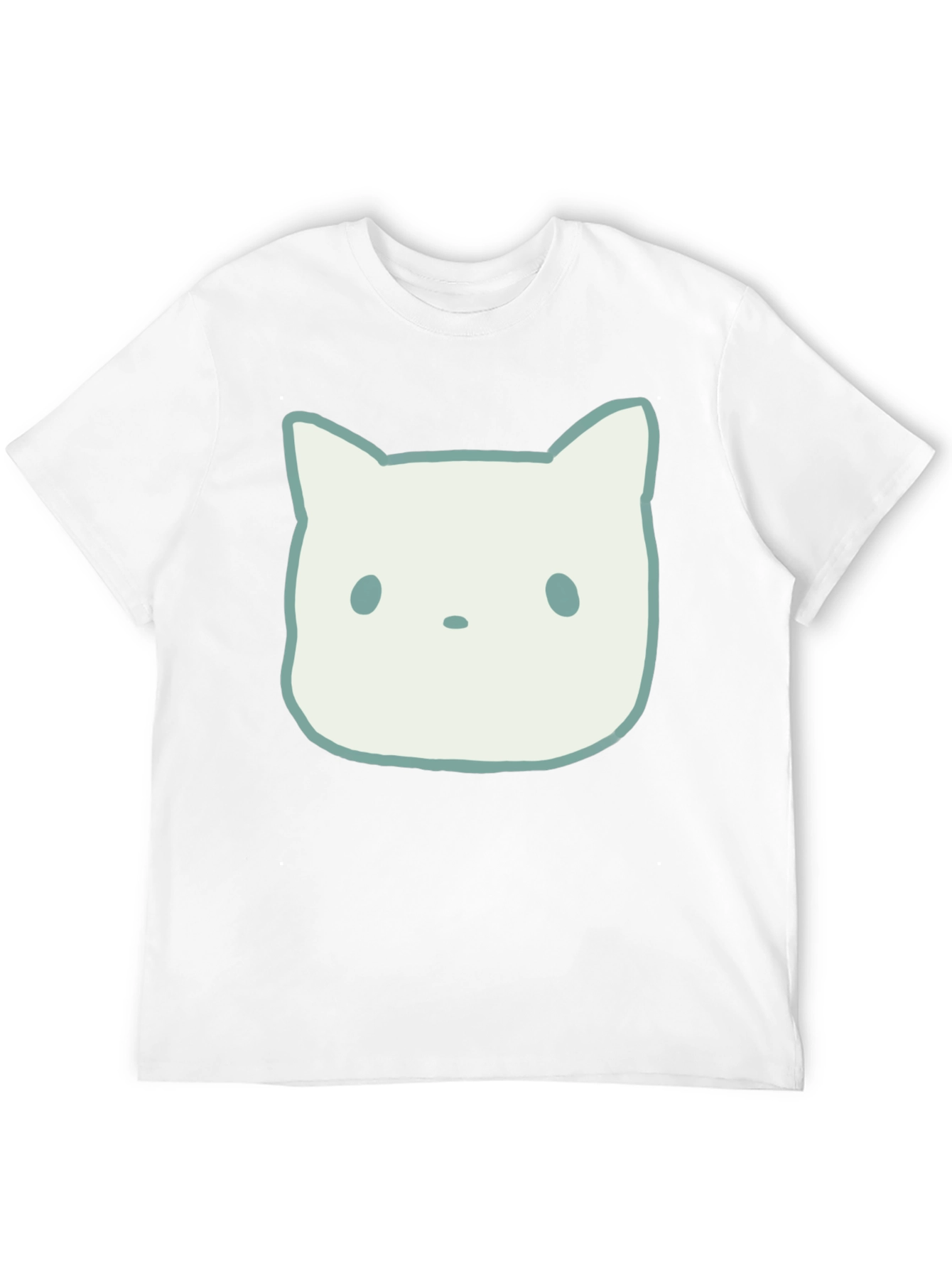 Cute Cat Face Graphic Tee - Black Unisex T-Shirt