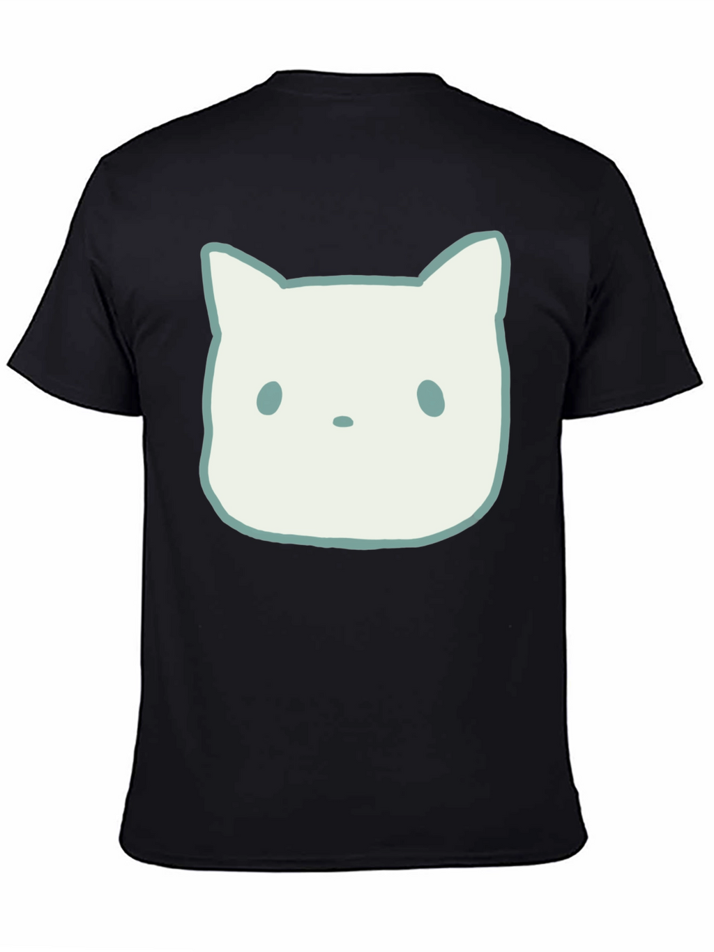Cute Cat Face Graphic Tee - Black Unisex T-Shirt