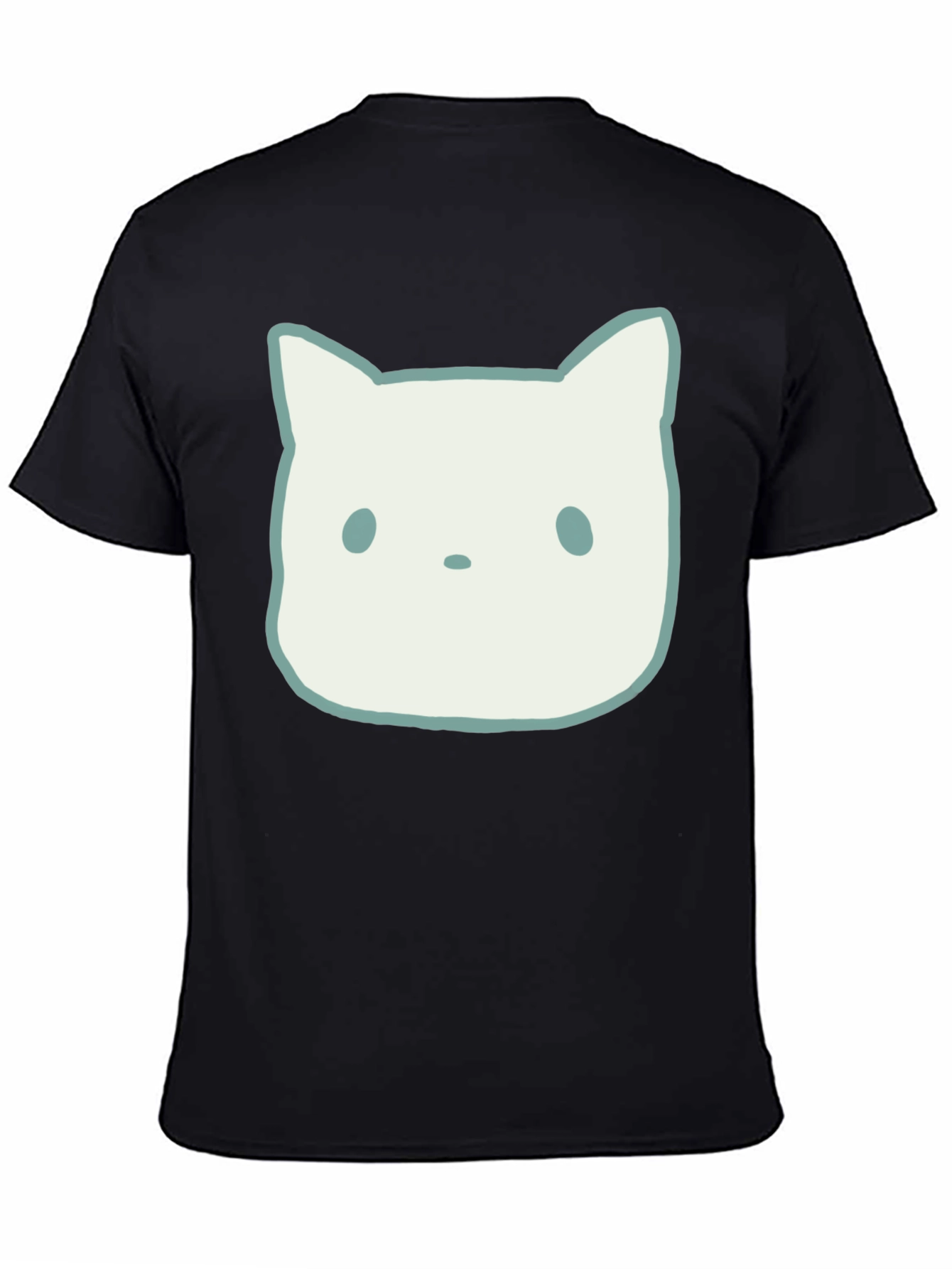 Cute Cat Face Graphic Tee - Black Unisex T-Shirt