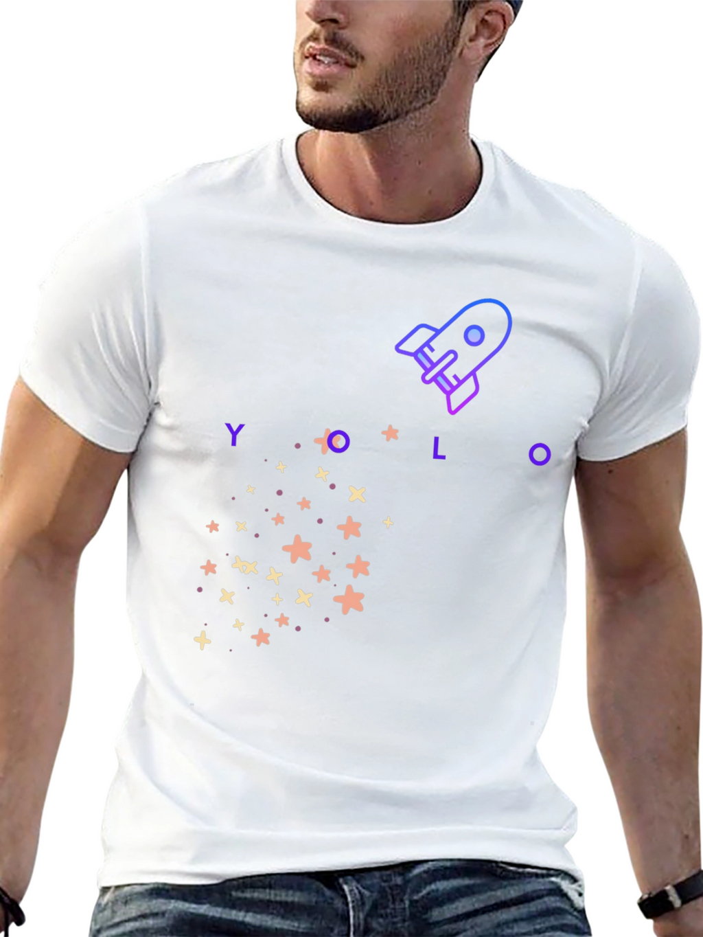 YOLO Rocket Graphic T-Shirt - Trendy Design