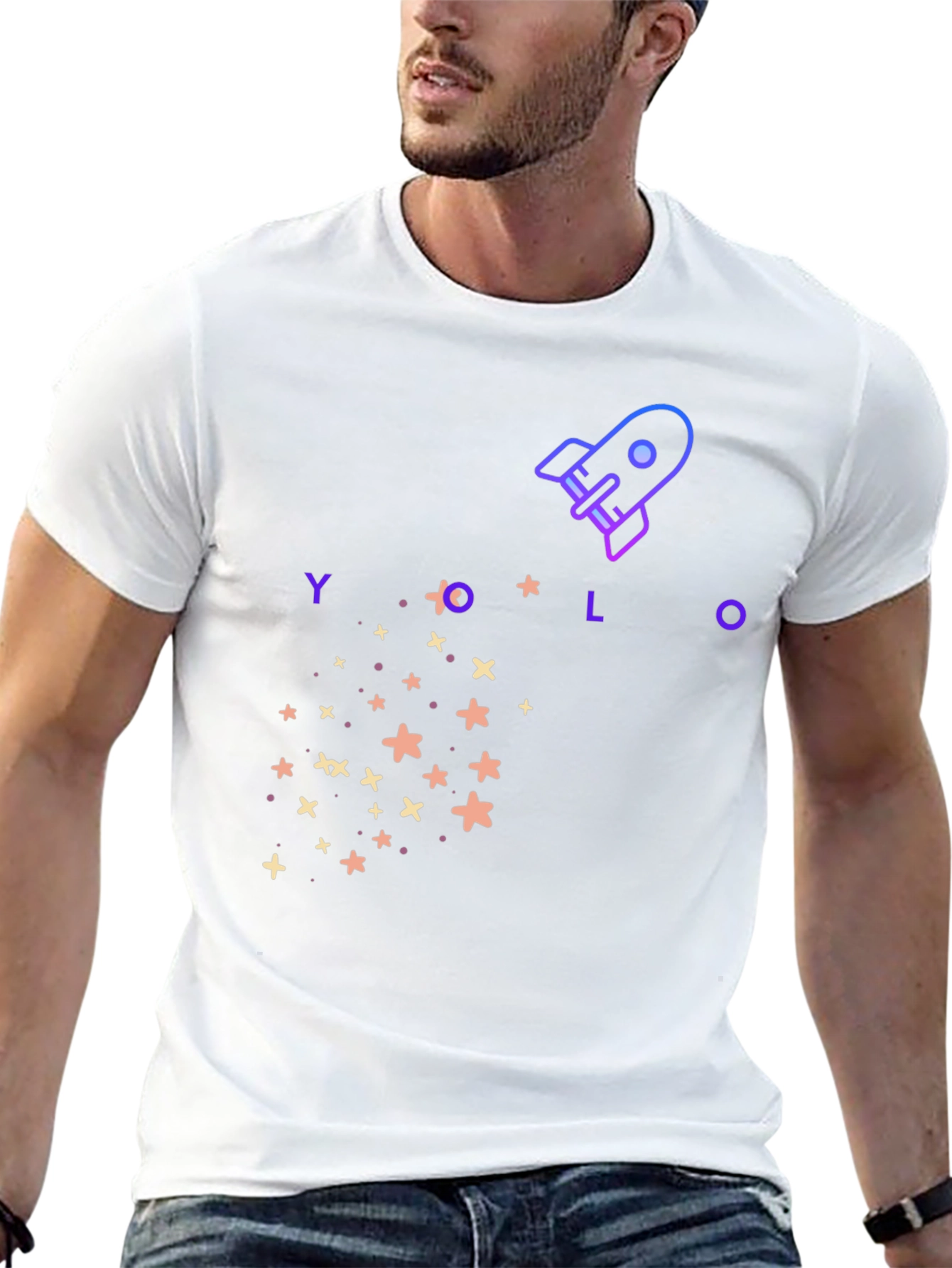 YOLO Rocket Graphic T-Shirt - Trendy Design