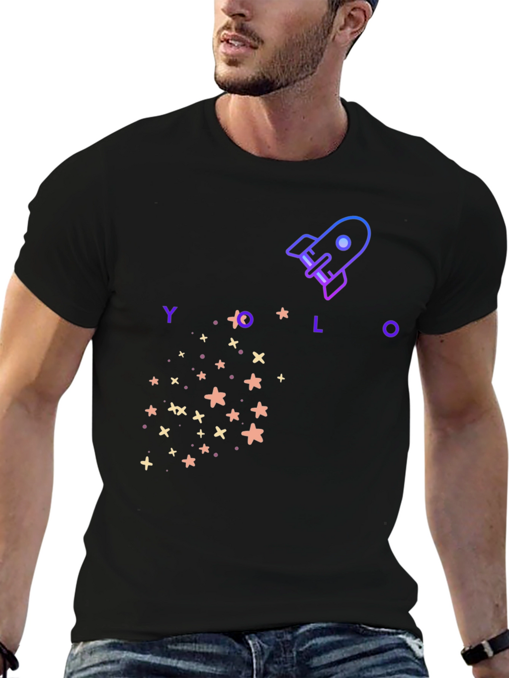YOLO Rocket Graphic T-Shirt - Trendy Design