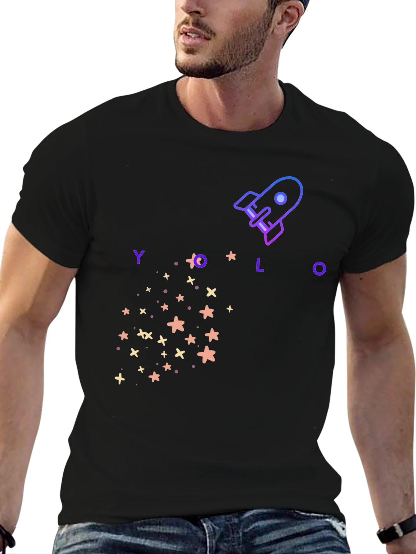 YOLO Rocket Graphic T-Shirt - Trendy Design