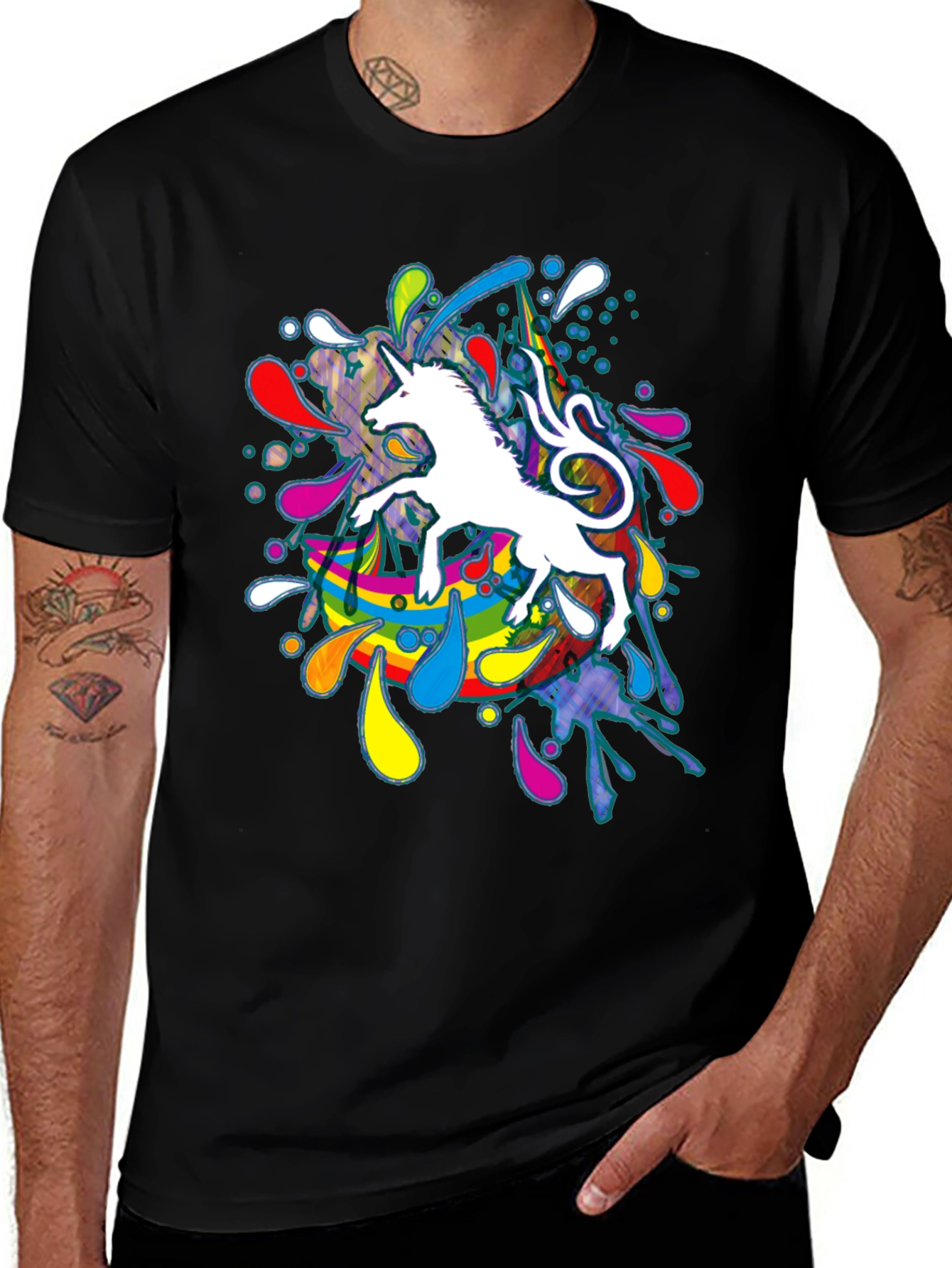 Unicorn Splash T-Shirt - Mens Graphic Tee