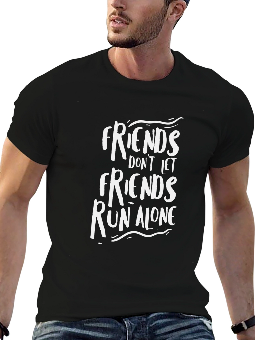 Friends Run Alone Graphic Tee - Black