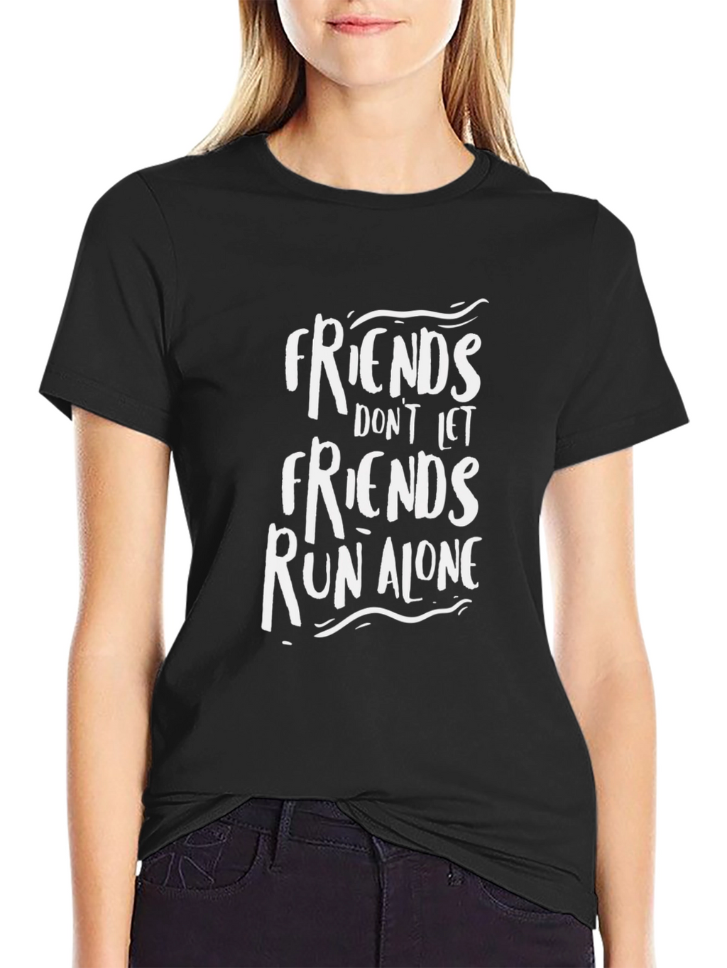 Friends Run Alone Graphic Tee - Black