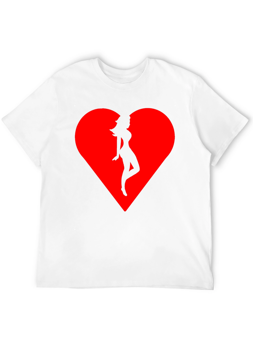 Heart Silhouette Tee - Stylish Black Cotton Blend T-Shirt