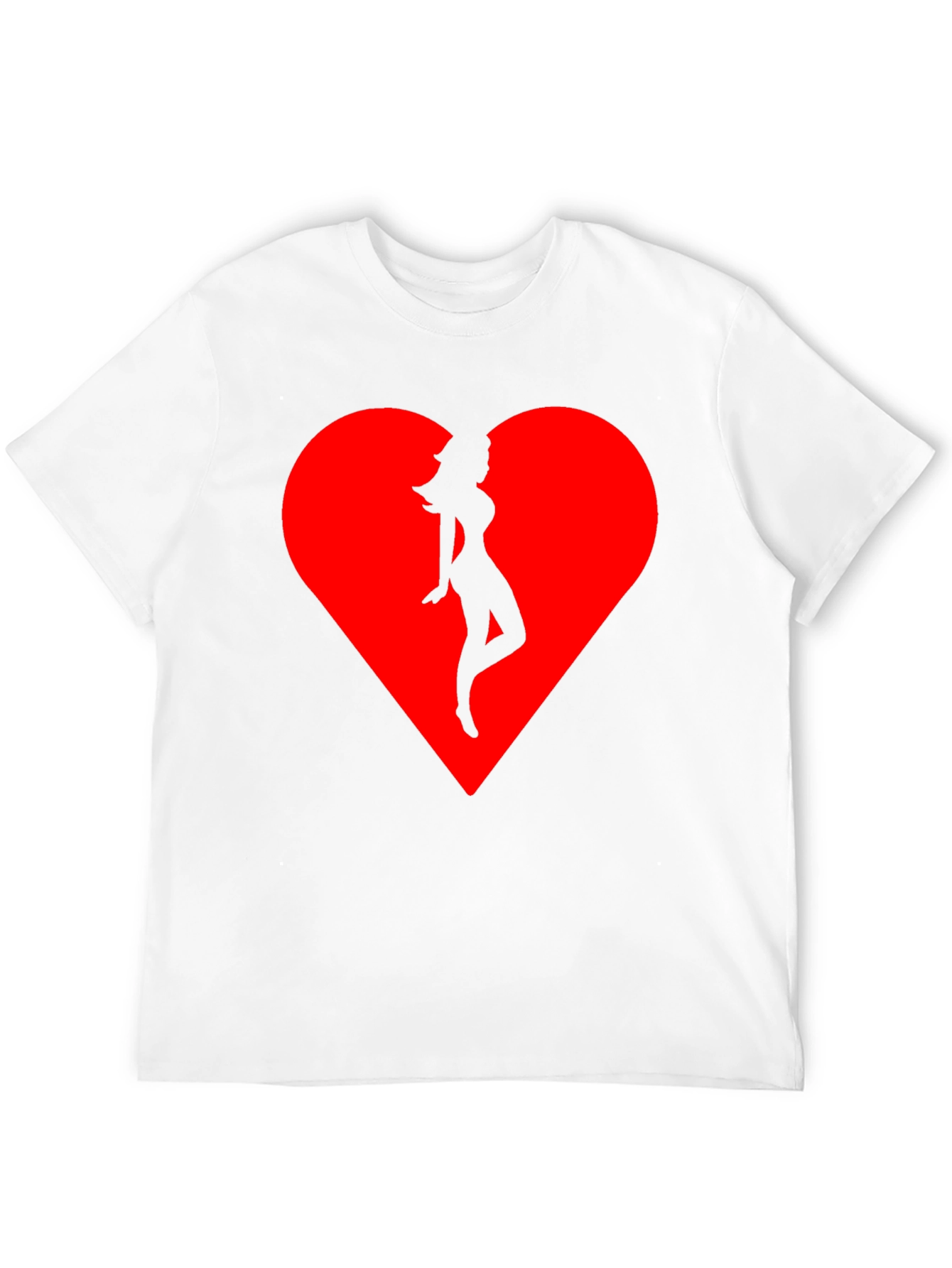 Heart Silhouette Tee - Stylish Black Cotton Blend T-Shirt