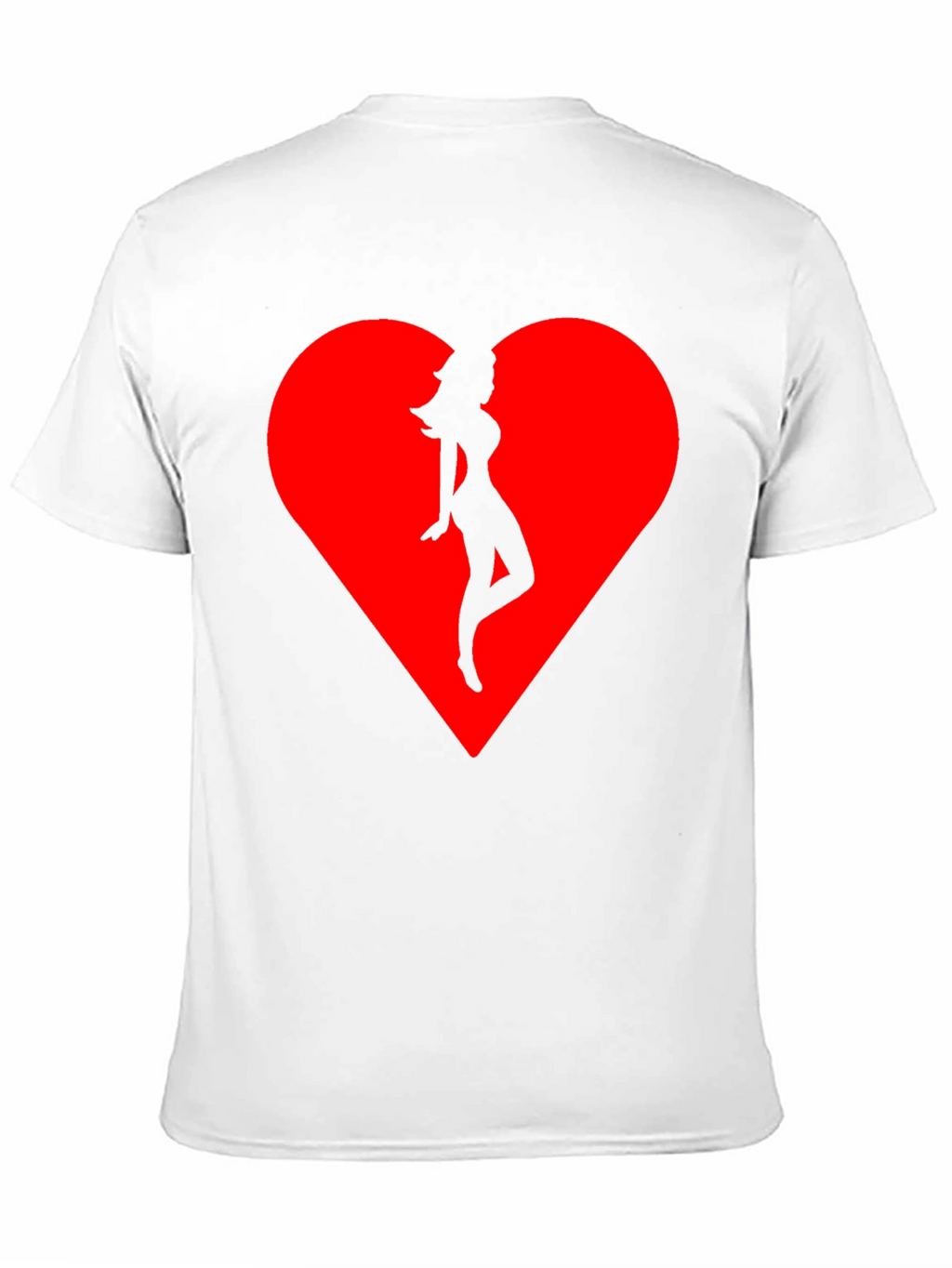 Heart Silhouette Tee - Stylish Black Cotton Blend T-Shirt