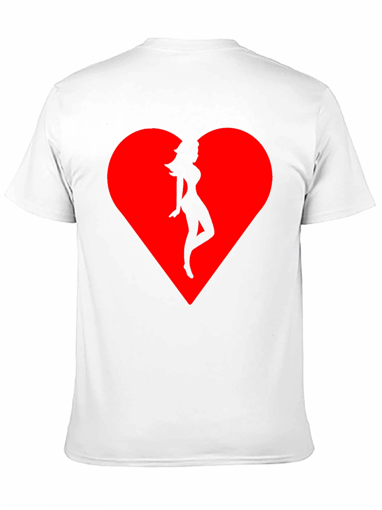 Heart Silhouette Tee - Stylish Black Cotton Blend T-Shirt