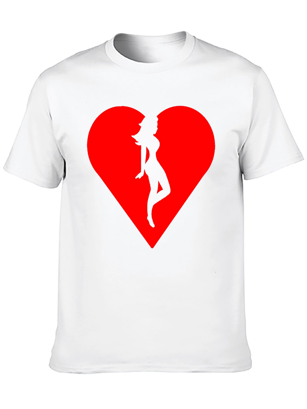 Heart Silhouette Tee - Stylish Black Cotton Blend T-Shirt