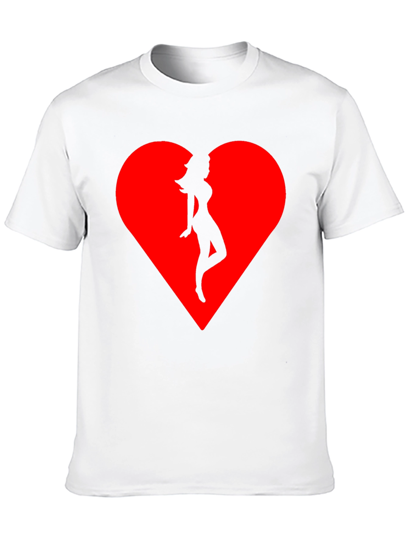 Heart Silhouette Tee - Stylish Black Cotton Blend T-Shirt