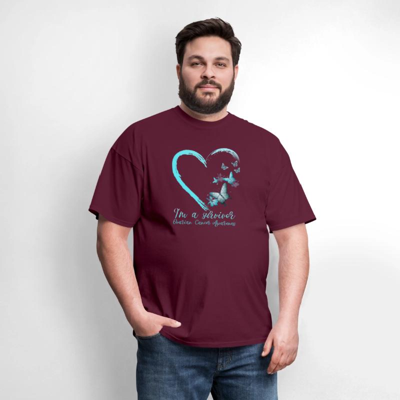 Teal Butterfly Heart Survivor Ovarian Cancer Aware