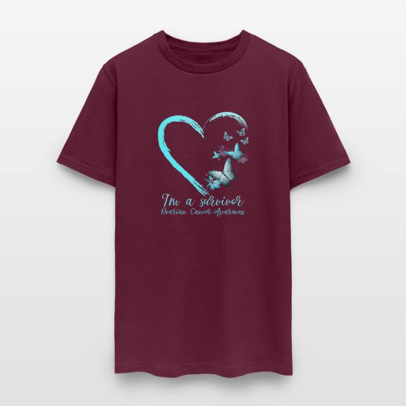 Teal Butterfly Heart Survivor Ovarian Cancer Aware