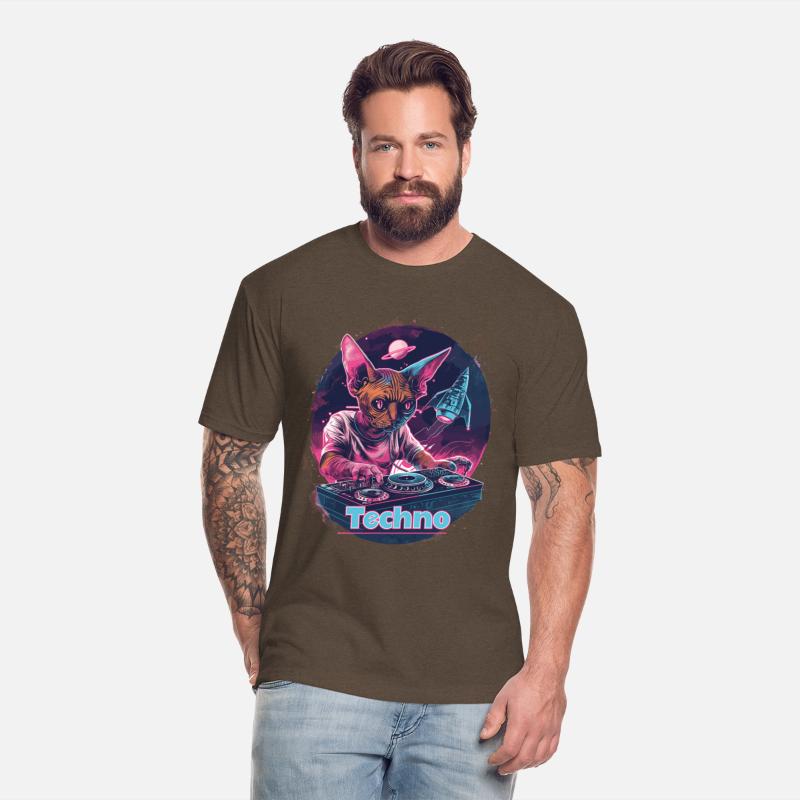 Techno DJ Rave Space Alien Cat
