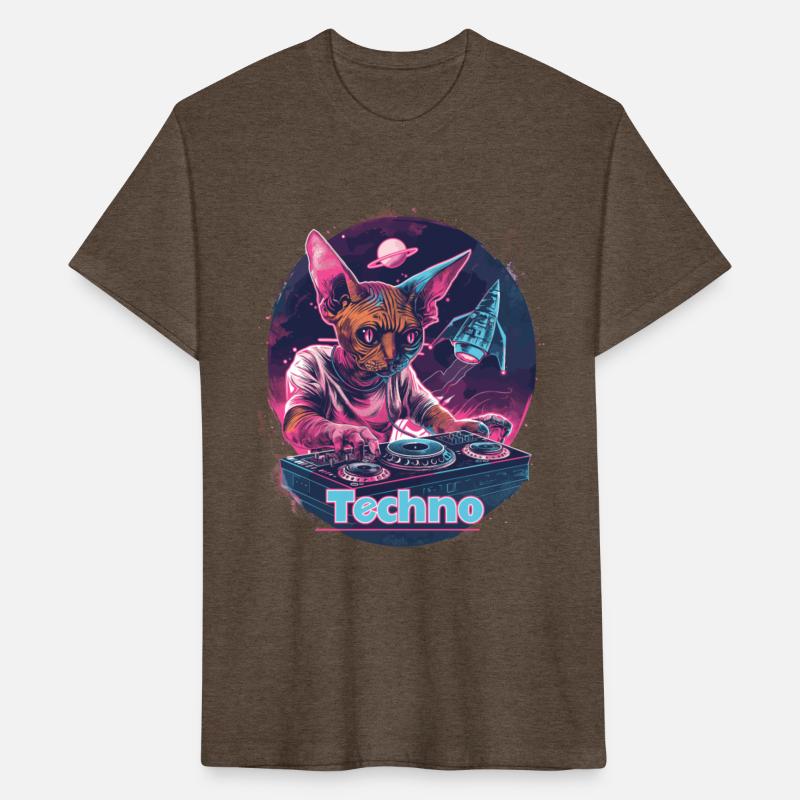 Techno DJ Rave Space Alien Cat