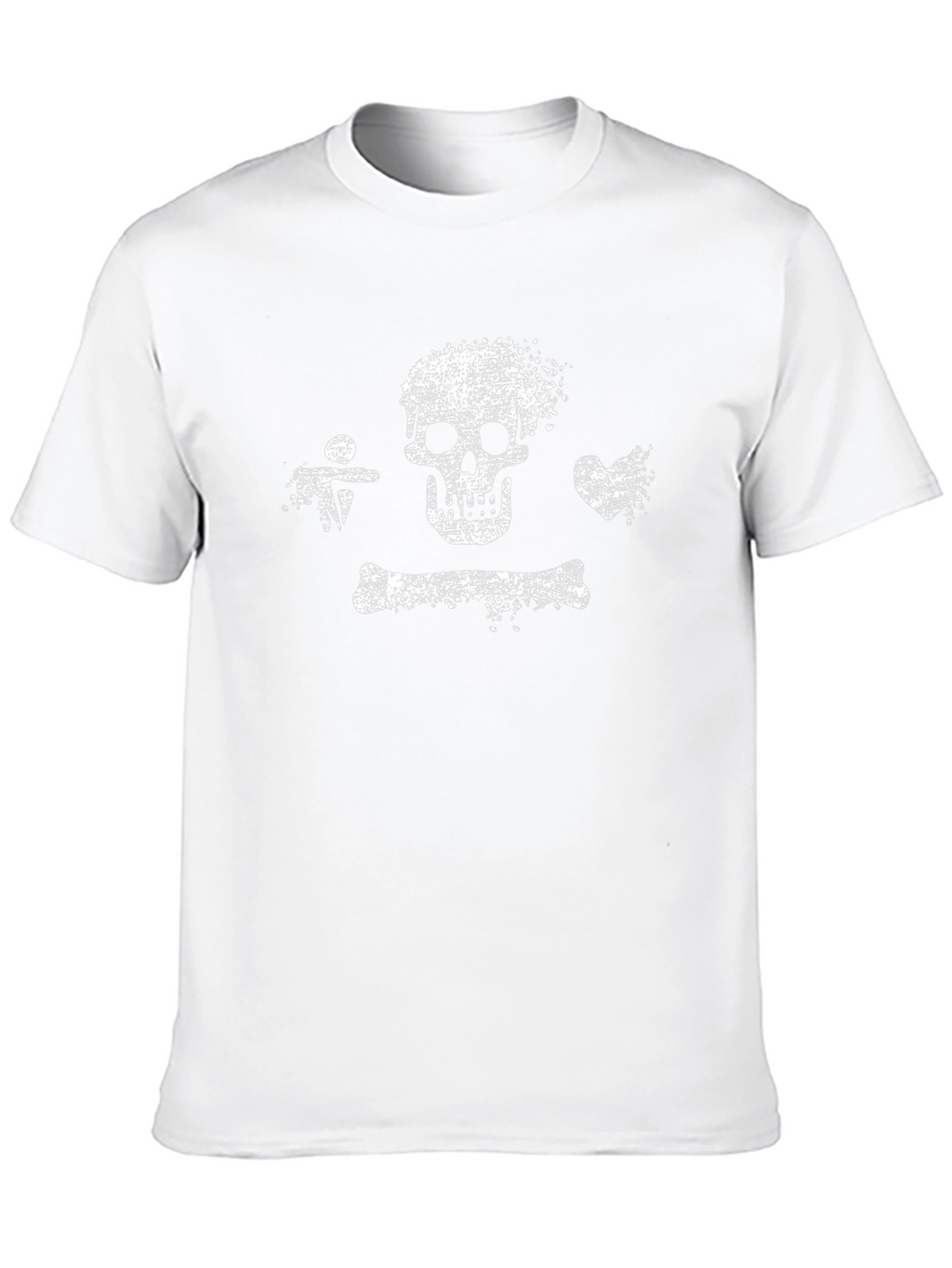 Distressed Skull & Bones Graphic Tee - Black
