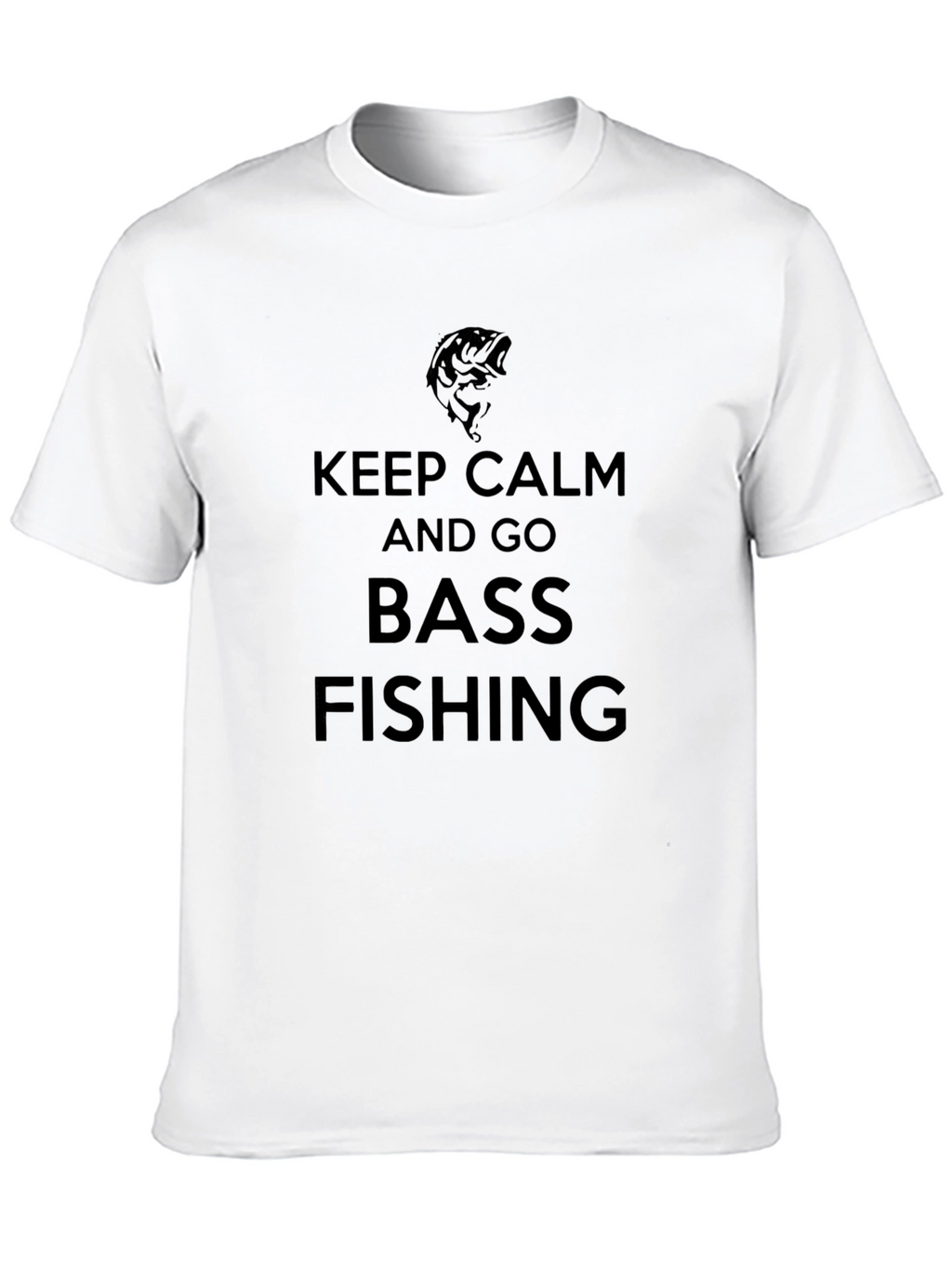 Keep Calm and Go Bass Fishing Black T-Shirt